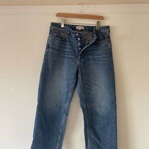 Madewell Darted Barrel-Leg Jean - Like New. Worn Twice